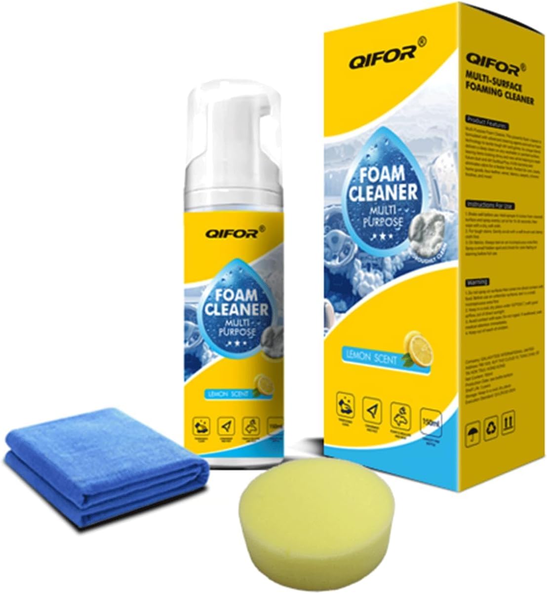 QIFOR Interior Cleaner & Protectant, Effective Car Interior Cleaner Leather Car Seat Cleaner, Helps Protect Dashboard, Leather, Vinyl & Plastic Suitable for Cleaning the Inteerior